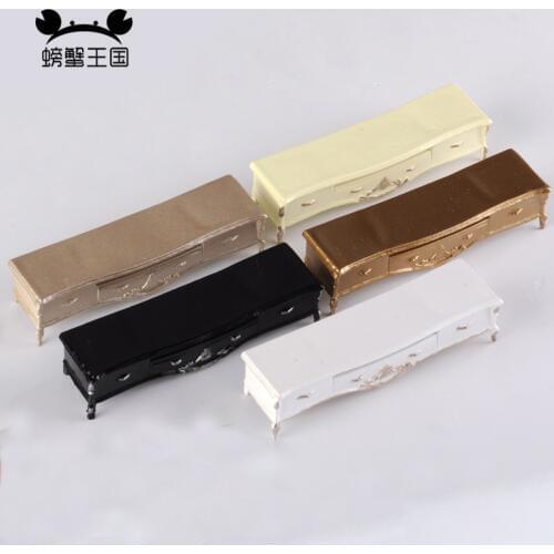 1pcs Dollhouse European Style 1:25 TV cabinet Model Mini Furniture Miniature Doll Accessories Living Room