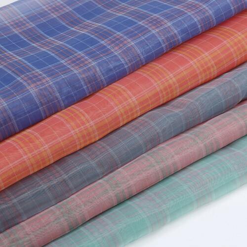 150*100cm Organza Tulle Lattice Fabrics Colorful Shiny Gauze Dress Fabric Stage Wedding Decor Transparent Holographic Fabric