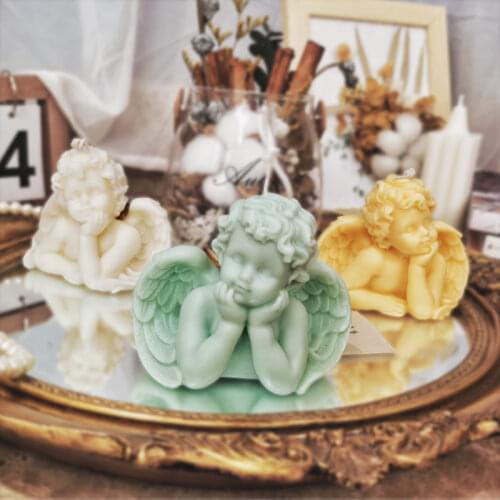 DIY 3D Little Baby Angel Candle Making Molds Homemade Home Decoration Gypsum Cake Baking Silicone Mold for Resin