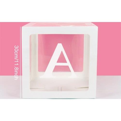 HUHULE A-Z Name Balloon Box For Baby Shower BABY ONE Blocks Boy Girl Party Supplies Wedding Decoration 1st Birthday Parties Deco