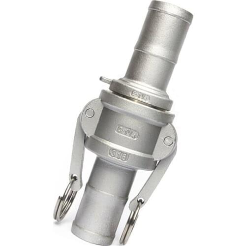 1-1/2" 38mm OD Hose Barb 304 Stainless Steel C + E Type CamLock Fitting Pump Adapter Cam Groove Coupling