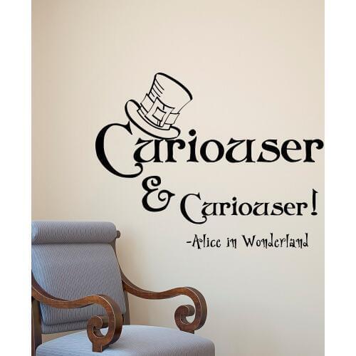 Alice in wonderland Wall Stickers Quotes Living Room Bedroom Home Decor Wall Poster Removable Vinyl Stickers Art S-834