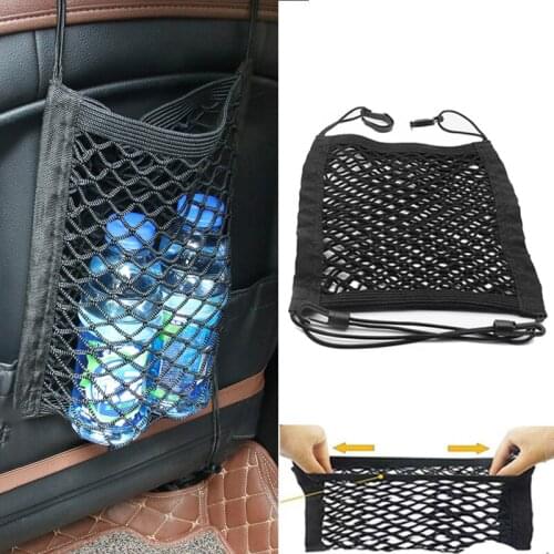 Car Net Bag Stretchable Elastic Mesh Bag Back Seat Storage Net Barrier Auto Interior Organizer Bag