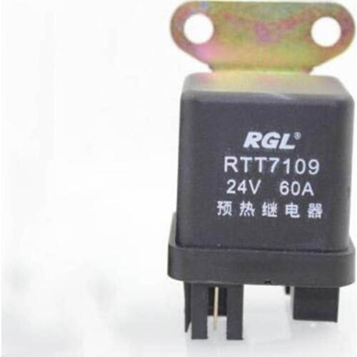 24V 60A Automotive Relay RTT7109 with Iron Backrest Waterproof Black Car Truck Starts The Heating Relay