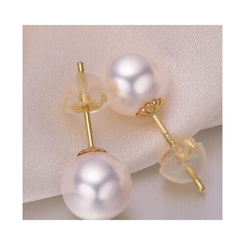>>>>noble jewelry pair of 12-13mm round south sea white pearl earring 18k
