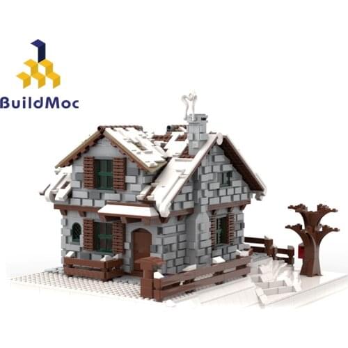 Buildmoc 38793 Winter Chalet Neige Chalet Resort Christmas Construction Blocs Child Toys Compatible