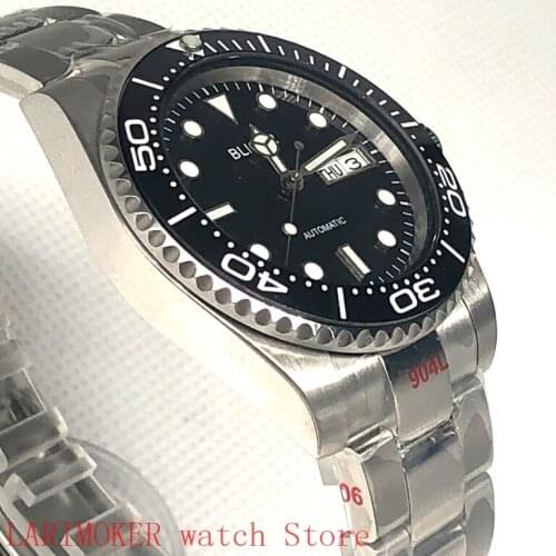 BLIGER NEW Mens sports and leisure waterproof mens 904L stainless steel strap bracelet watch mh36 mechanical clock black dial