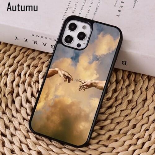 Roman Aesthetic Two Hands Clouds Phone Case Cover for iPhone 12 mini X XS XR 11 Pro Max SE 2020 7 8 Plus Samsung S9 S10 S20 S21