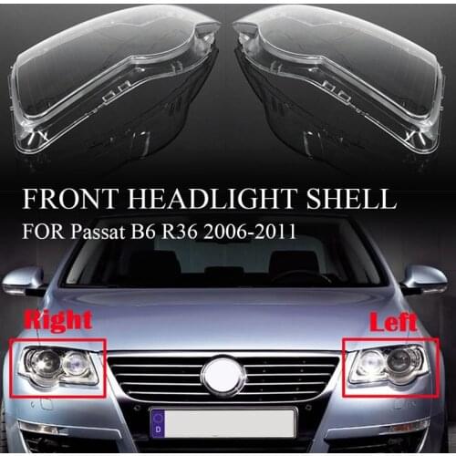 Car Front Headlight Cover Transparent Headlight Shell for Passat B6 R36 2006-2011