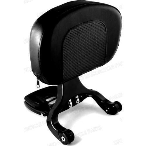 Black Multi Purpose Adjustable Driver & Passenger Backrest Rack For Harley