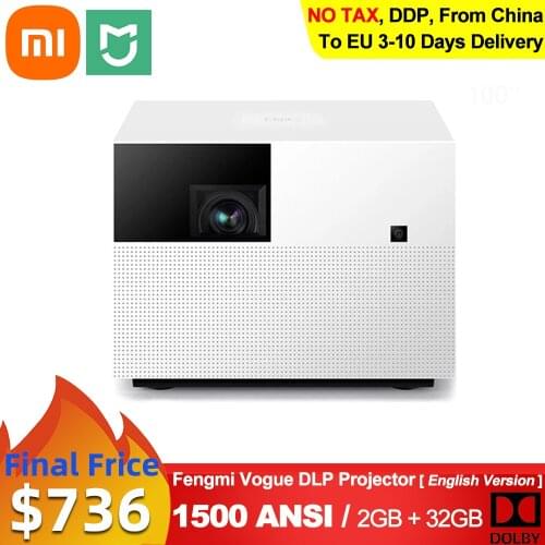 Fengmi Vogue DLP Projector 1500ANSI Lumens 2GB 32GB MIUI TV Smart Home Theater Support Side Projection