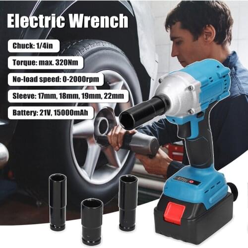 Large Capacity 21V Electric Impact Cordless Wrench Rechargeable Brushless Wrenchs Hand Drill Portable Installation Power Tools