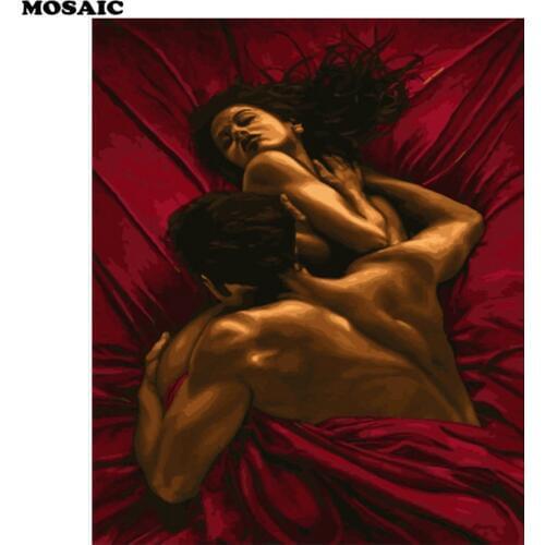 Acrylic Picture Diamond Painting love,,5D DIY Cross Stitch full square Diamond Embroidery couple kiss Mosaic diamond europe art