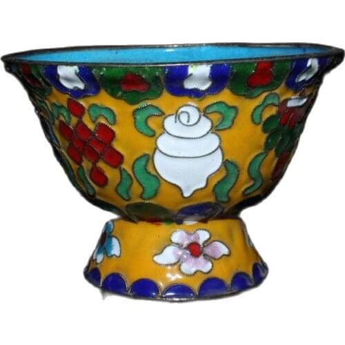 Chinese old craft Cloisonne Painted with seat bowl