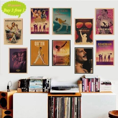 Queen Bohemian Rhapsody Classic Retro Kraft Paper Posters Home Decor wall stickers room deco