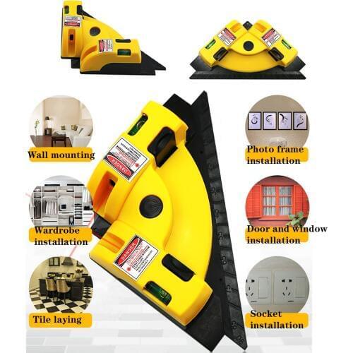 Right Angle 90 Degree Vertical Horizontal Laser Line Projection Square Level Laser Level laser Measurement Tool for Wall Tile