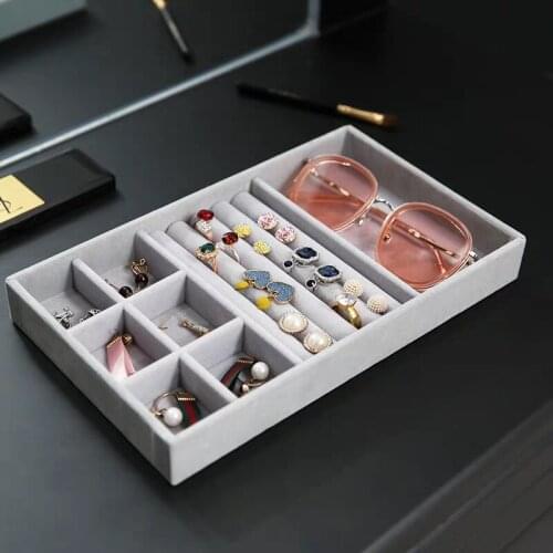 Hot Sales Fashion Jewelry Ring Jewelry Display Organizer Box Tray Holder Earring Jewelry Storage Case Showcase