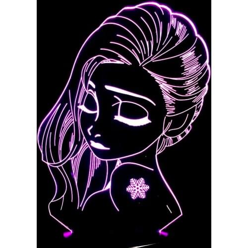 Cartoon Figure 3D USB LED Lamp 7 Color Change Mood Visual RGB Night Light Table Beauty Girl Gift Bedroom Decor Pretty Gift