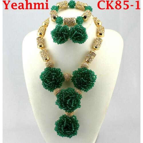Flashing New African Jewelry Sets Choker Dubai Jewelry Sets Bridal One Layer Crystal Earrings And Necklace Bracelet Set
