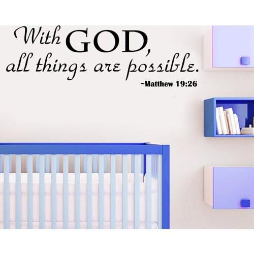 Wall Stickers Home Decor Trust Thank God Quotes Christian Bless Proverbs PVC Decals Living Room Bedroom Mural Wallpapers