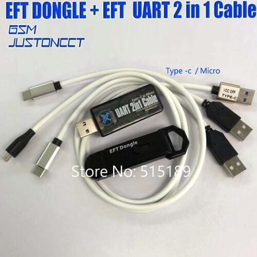 Newest 100% Original EASY FIRMWARE TEMA / EFT DONGLE +Uart 2in 1 Cable(typec+Micro) Free Shipping