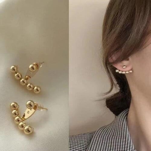 2021 New Korean Style Earrings For Women Trendy Summer Earrings Temperament Niche Design Female Personality Rear-Mounted Earring