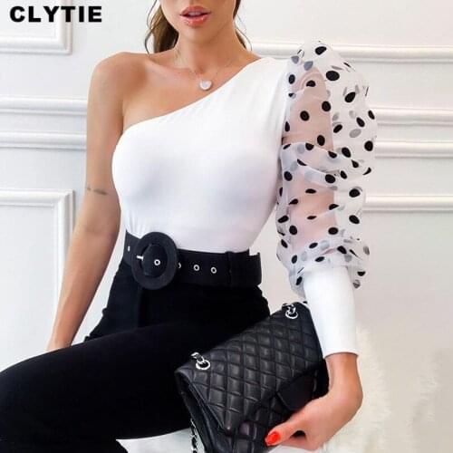 Clytie New Spring Skew Collar Sexy T Shirt For Women Long Sleeve Skinny Ladies Streetwear Female 2021 Night Club Top