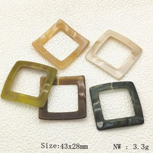 New arrival! Random Mix color 43mm 50pcs Square Beads for Handmade Necklace Earring DIY Parts Jewelry Findings & Components