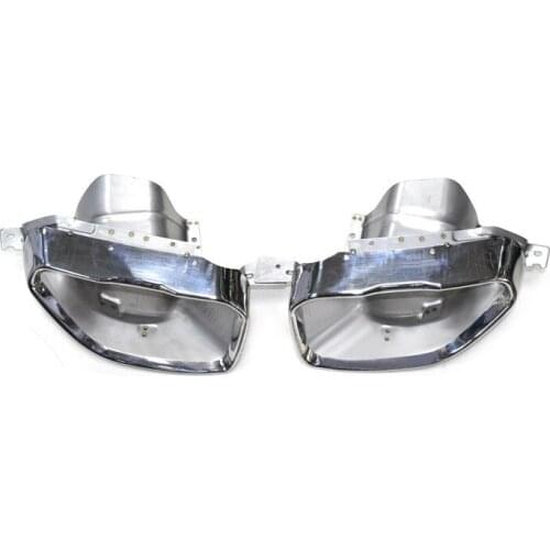 One Pair Black/Silver Exhaust Pipe For B-MW 3 Series Change M340 Square G20 G28 320 325im 330 Car Styling Muffler Tip