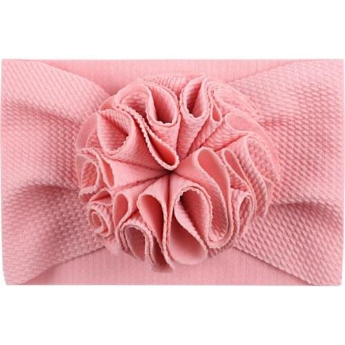 30Pcs/lot Solid Color Waffle Flower Baby Headband 21 color U pick Soft Kids Head warps DIY Girls Hair Accessories Headwear