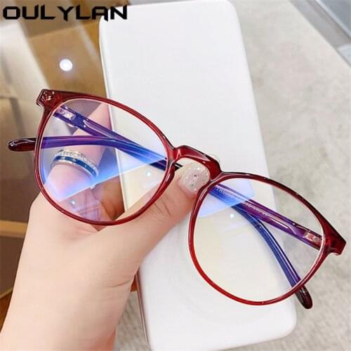Oulylan Blue Light Blocking Glasses Frame Unisex TR90 Round Spectacle Frames Women Men Optical Computer Myopia Eyeglasses