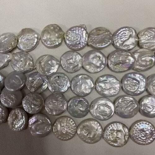 Wholesale Cheap Price Natural 20mm Coin Flat Shape Fresh Water Pearl Loose Beads For Necklace Making
