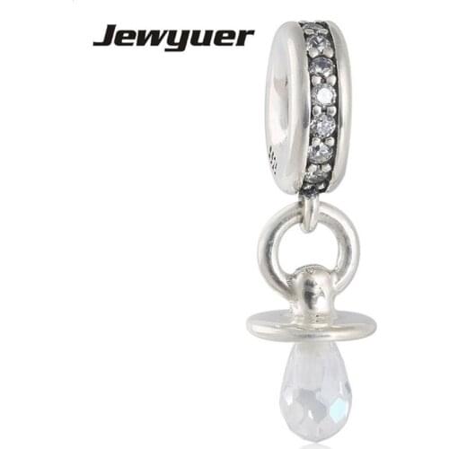 Mothers day gift DIY to MOM Pacifier Dangle charms 925 Sterling Silver Fit Charm bead Bracelet necklace DIY fine jewelry DA176