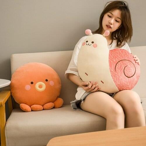 40/45cm Cute Pigeon Cat Snail Octopus Pillows Plush Toys Stuffed Soft Kawaii Animals Doll For Kids Girls Birthday Gifts