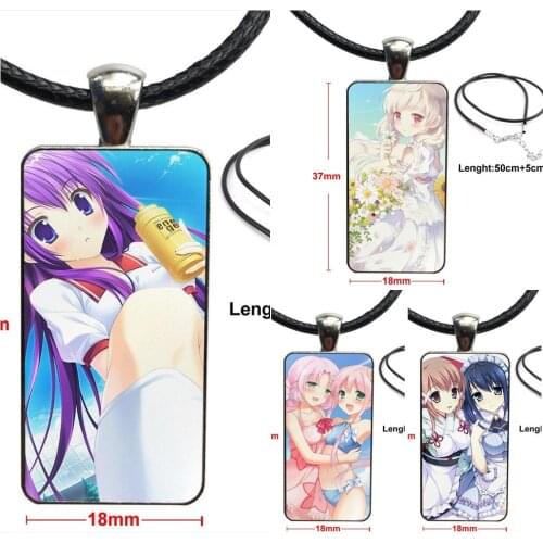 Lovely Girls Fashion Glass Cabochon Pendant Necklace Women Steel Color Choker Rectangle Necklace For Women High Quality Girls