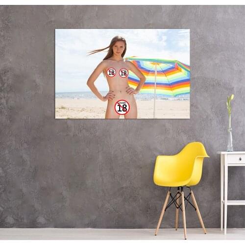 Sexy Girl on the Beach Beautiful Model Wallpaper Canvas Print Painting Wall Art Posters Wall Picture for Living Room Decor