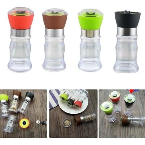Manual Grinder Spice Pepper Seasoning Bottle Kitchen Accessories Cooking Gadget Practical Transparent Mills Bottle 2020 New