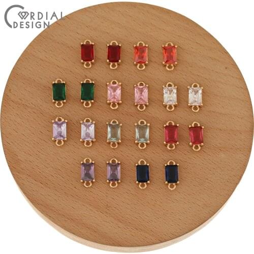 Cordial Design 50Pcs 6*12MM Jewelry Accessories/DIY Connectors/Hand Made/Jewelry Findings & Components/CZ Charms/Earrings Making