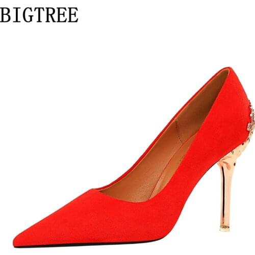 Bigtree Heels Women 2021 Sexy High Heels Ladies Shoes Wedding Shoes Bride Pumps Women Shoes Ladies Heels Zapatos Tacon Chaussure