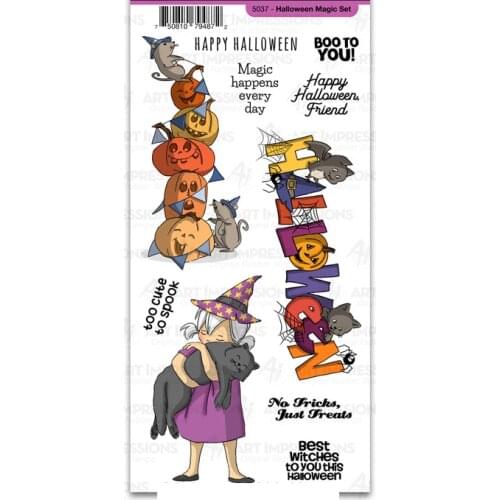 Halloween Magic Set Clear Stamps Scrapbooking Stencil For Decor Stamp DIY Greeting Card Album Handmade 2021 Party Decor