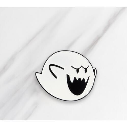 Boo Ghost Soft Enamel Brooches Game Pins Denim clothes bag buckle Button Badge Punk Jewelry Gift for Fans Friends