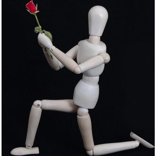 1pc Joints Wooden Dummy Mannequin Toys for Grownups Dolls Puppets Blockhead Articulated Wooden Manikin Model Robot Action Figure