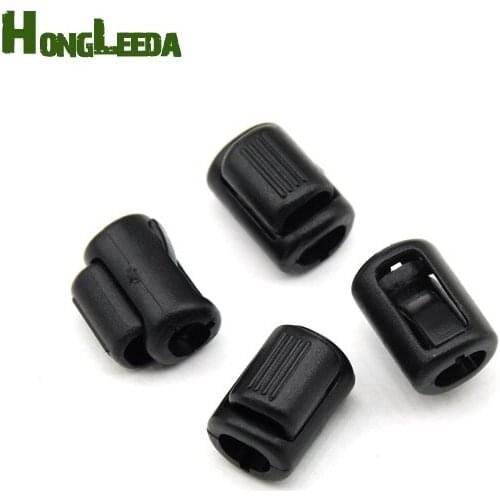 100pcs/lot HLD/K-120 black plastic POM ball cord lock toggles plastic spring stoppers for 7mm cord free shipping