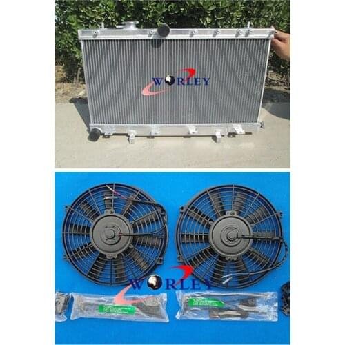 3row 50MM for Subaru Impreza WRX STI GG GD 1.6L/2.0L/2.5L 02-07 06 Aluminum Radiator +FAN