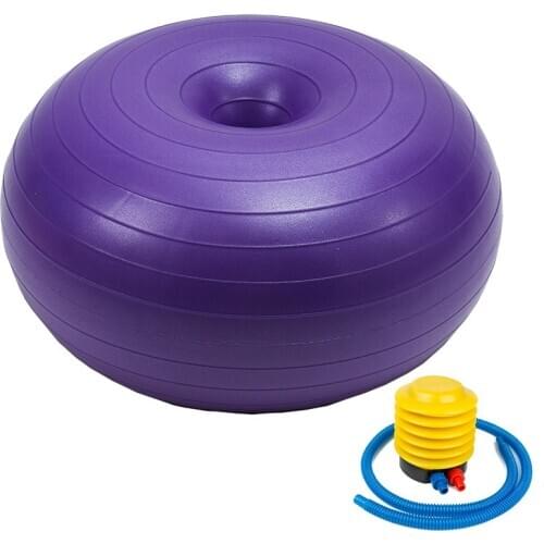 50*28 cm Anti-Burst Donut Yoga Ball Home Exercise Inflated Apple Shape Ball Gym Muscle Training Balance Ball For Workout Fitness