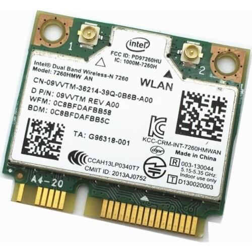 Wireless Adapter Card for Intel 7260HMW AN 802.11n 2.4GHz 300Mbps 5GHz Mini PCIe WiFi Bluetooth 4.0 for dell sony asus acer