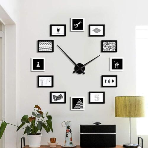 Wall Clocks Large Hand Clock Mechanism Watch Horloge 3D Quartz Saat Large Wall Klock Needles Accessory Modern Mute Watch