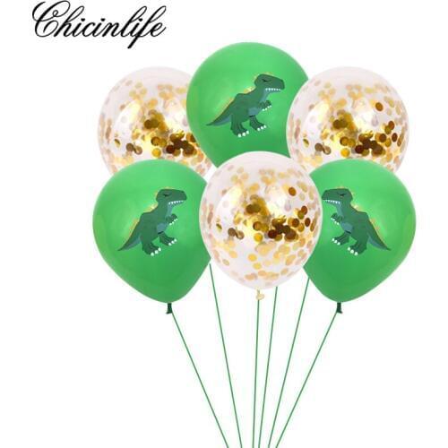 Chicinlife 10Pcs Dinosaur Party Latex Balloon Happy Birthday Party Decoration toys baby shower gifts Confetti balloon Supplies