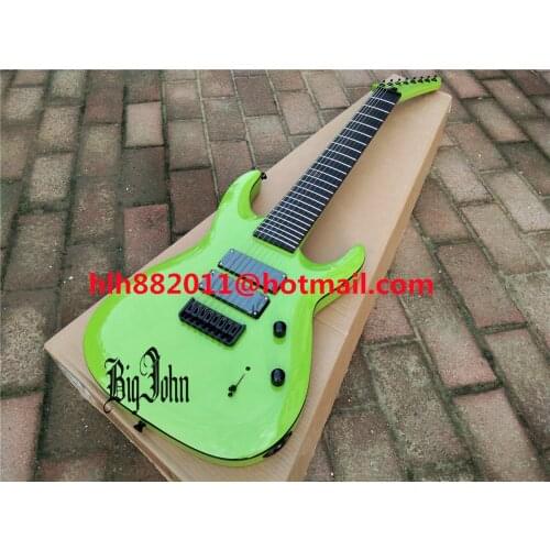 Green Neck Through Body 8 Strings Electric Guitar,Basswood Body&Rosewood Fingerboard Black Hardware HG-463