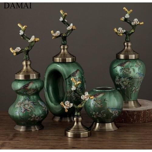 European Classical Ceramic Vase Relief Flowers Decorative Flower Vases Hand Painted Plant Pots Crafts Living Room Decoration